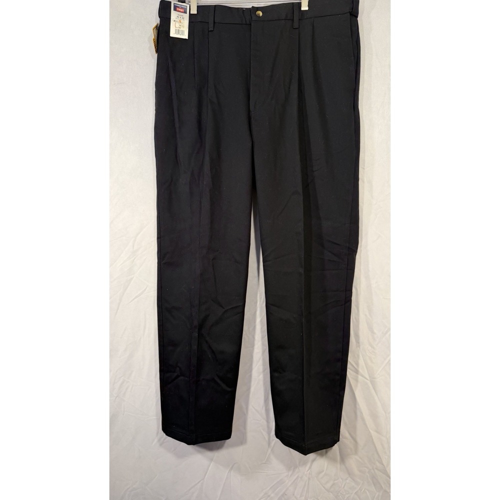 timber creek‎ by wrangler Pleated Khaki Pants Men's Black Size 40x32 New Chino